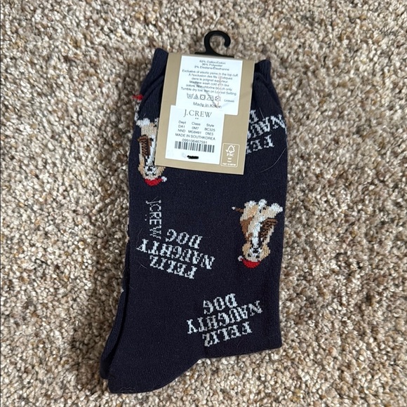 J. Crew Holiday Dog Print Socks - Picture 2 of 2